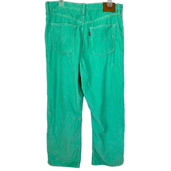 Levi's Premium Ribcage Straight Ankle Corduroy Pants Electric Green Size 32 - Picture 7 of 13